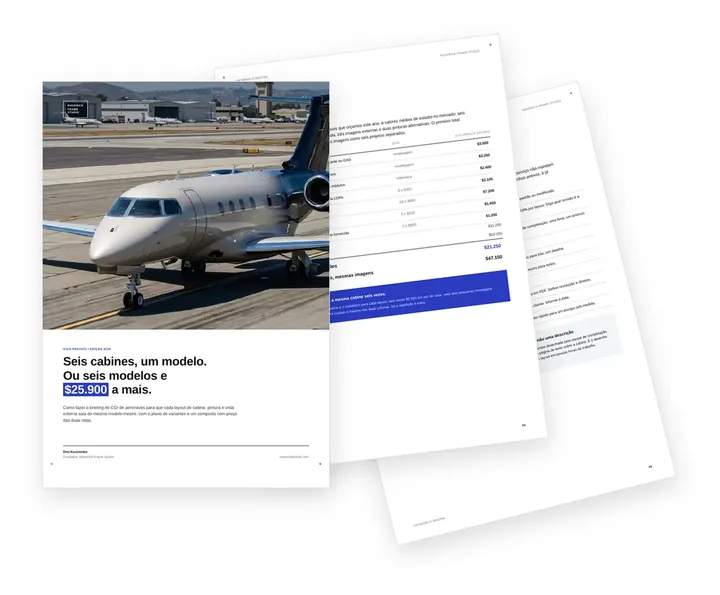 Capa do guia sobre como planejar o CGI de aeronaves como variantes de um modelo mestre