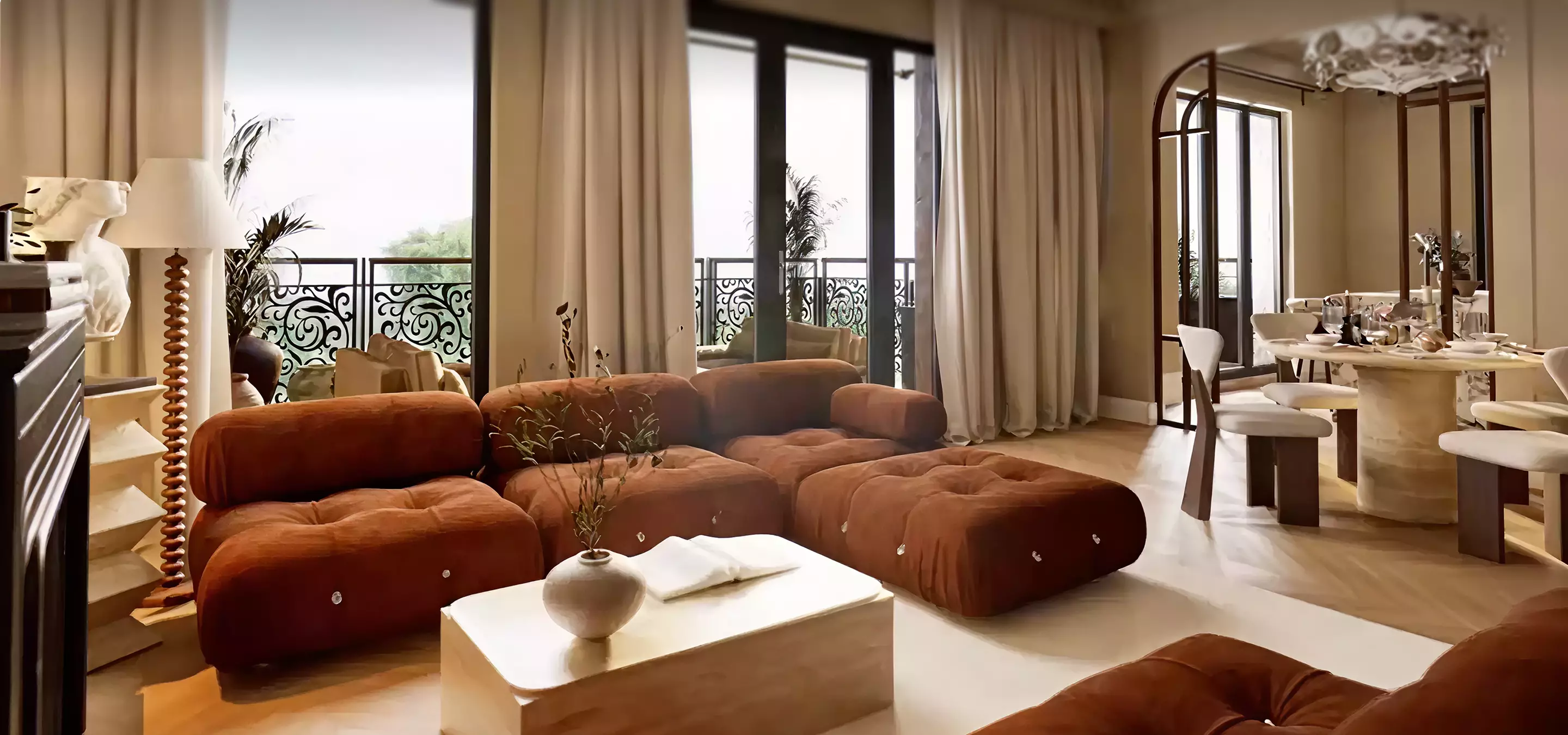 Modern apartment interior 3D render render engine for architecture pros and cons of render engines dining area