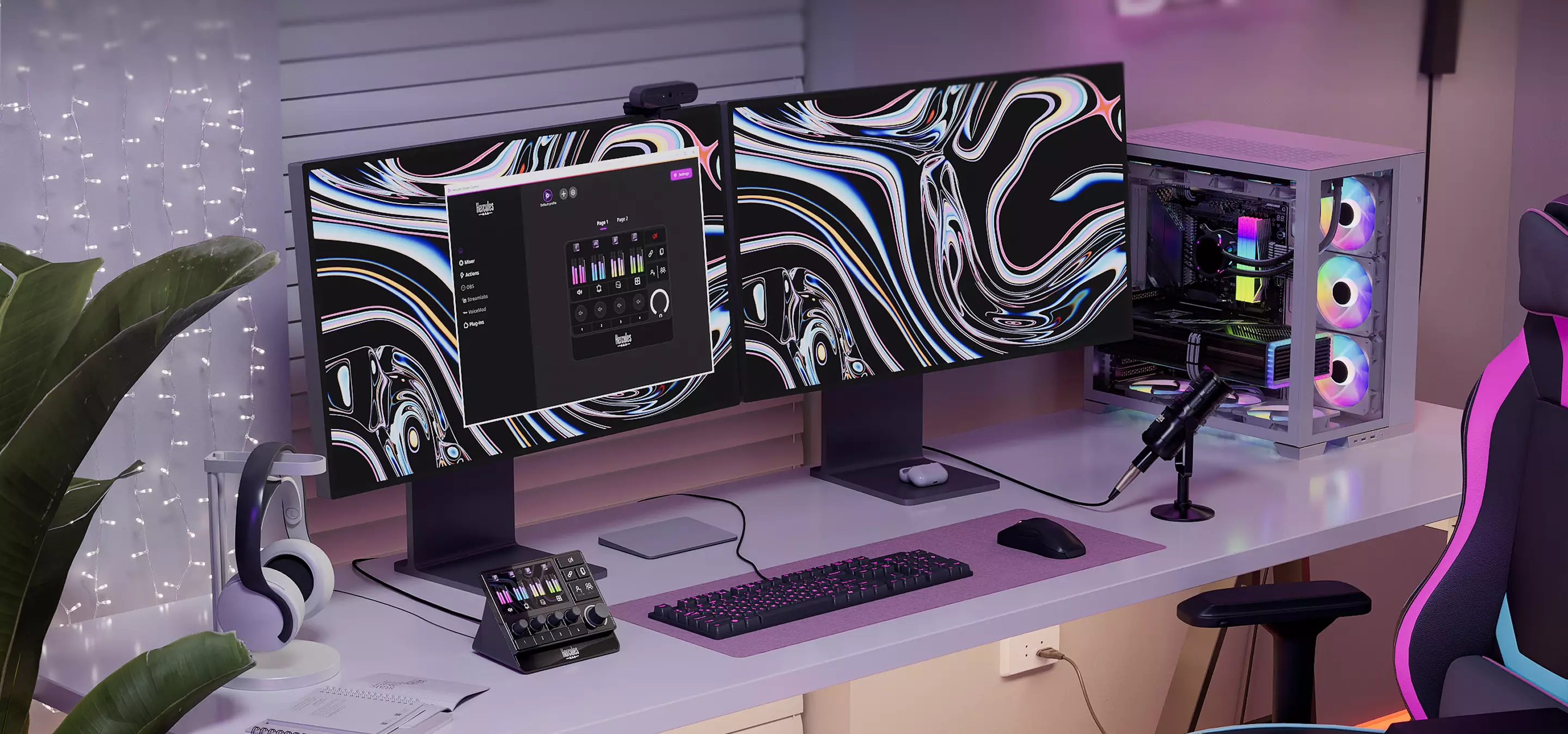 Minimal desk with dual screens and rgb pc Interior design beyond reality What are the advantages in tech interior