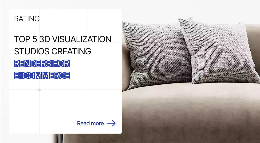 Beige sofa with textured pillows, top 5 3d visualization studios creating renders for e-commerce