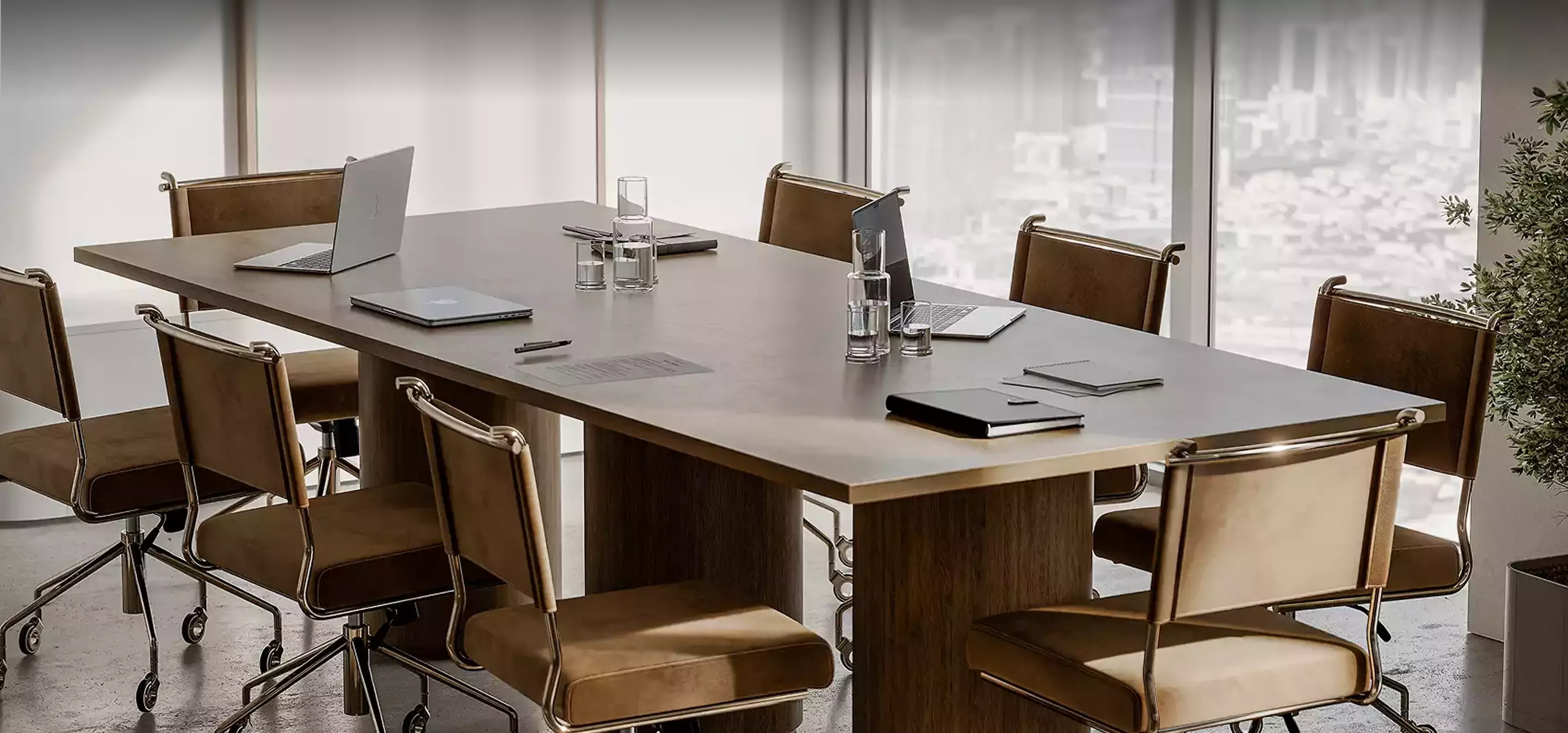 Conference room with table and chairs, top 4 3d visualization studios market leaders in France