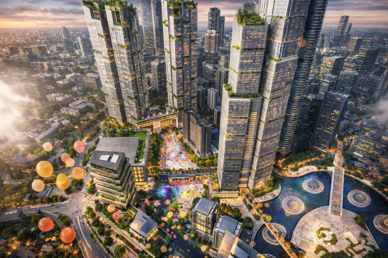 Urban skyline CGI by top 3D rendering companies in London, property marketing