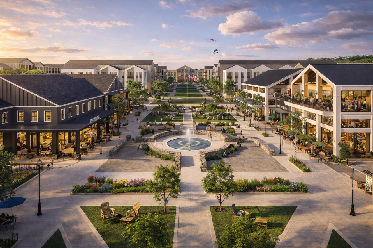 Urban masterplan by top 3D rendering companies in London, property marketing CGI