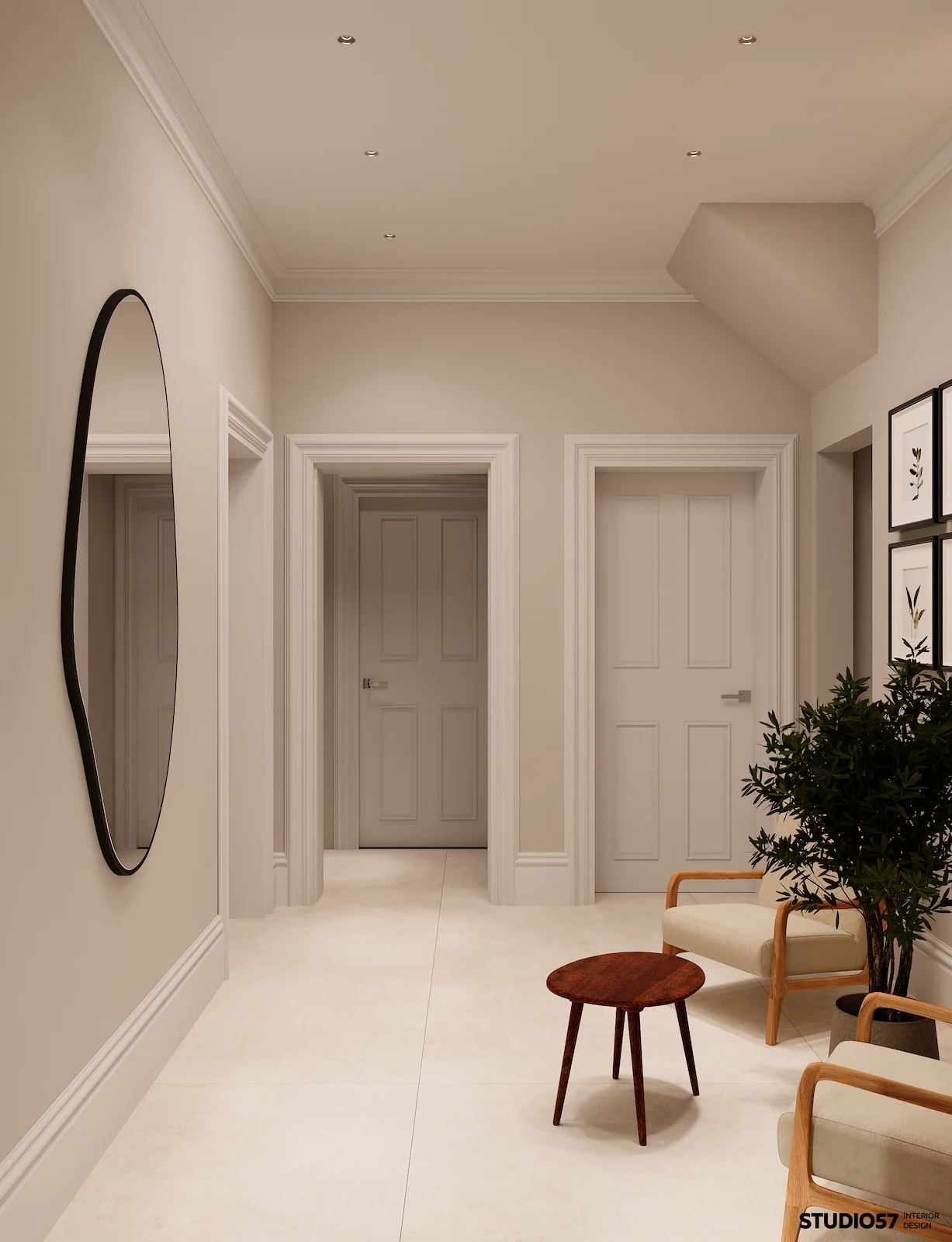 Bright entryway highlighting premium door design using 3D product visualization and CGI services