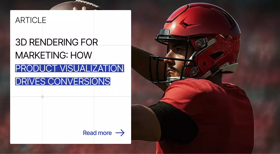 Football player in red helmet mid throw, 3D Rendering for Marketing Product Visualization Drives Conversions