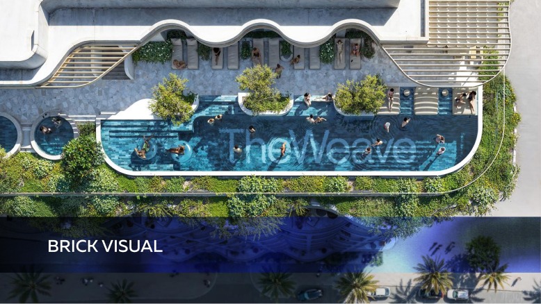 Aerial rooftop pool render created by top 3D rendering companies known for the best work in the 3D Rendering Industry