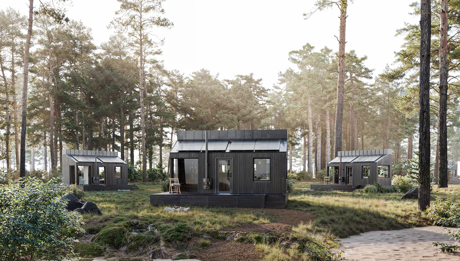 Small forest cabin rendered using 3D Rendering Services for Real Estate