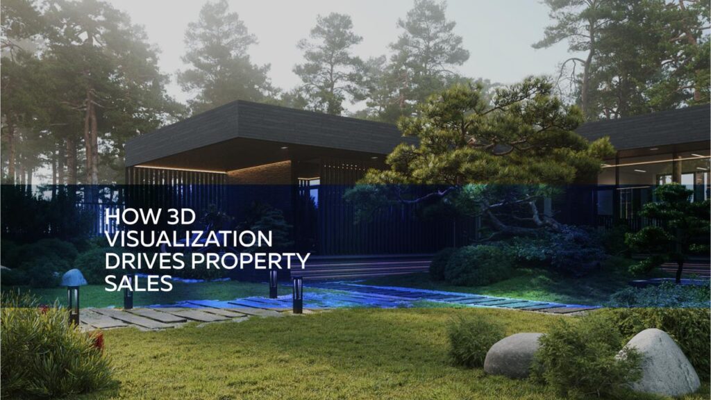 Real estate CGI showing modern property with 3D visualization for real estate marketing and sales