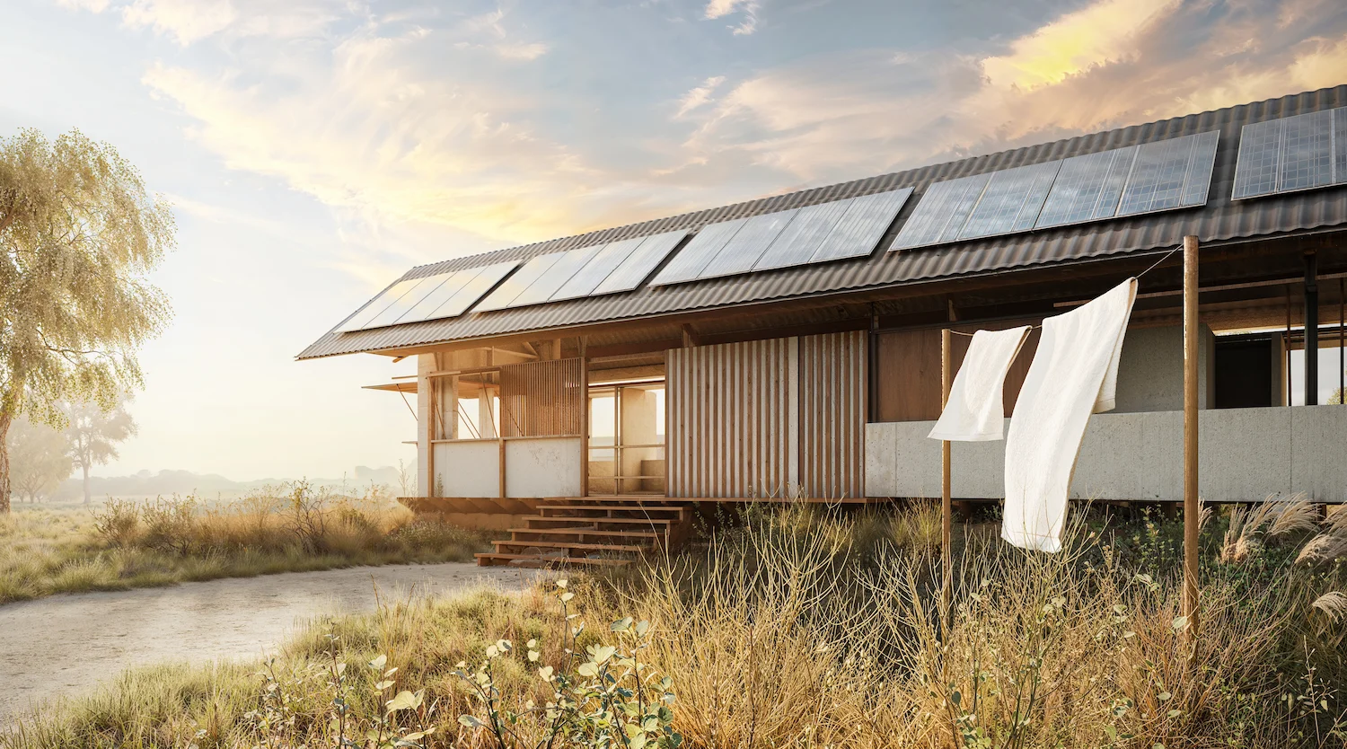 Elevated wooden cabin rendered through 3D visualization for real estate and 3D Rendering Services for Real Estate