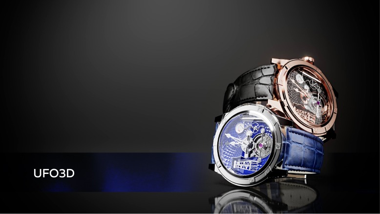 Top 3D Product Modeling & Design Companies in 2025: How to Choose the Right Partner High-end watch 3D product rendering created by UFO3D, a specialized 3D product design company