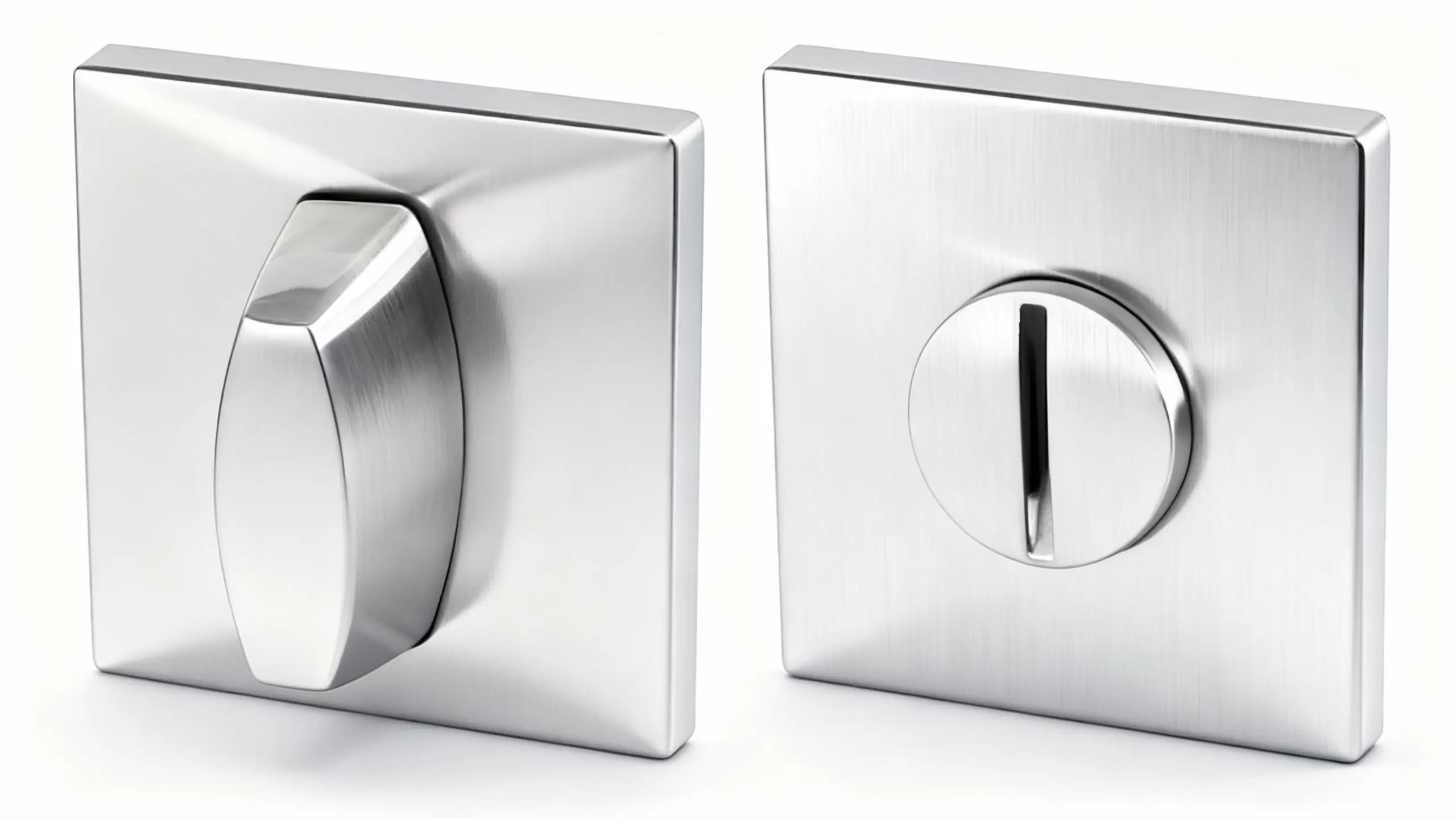 Stainless steel door hardware rendered using CGI services and high-quality 3D product visualization