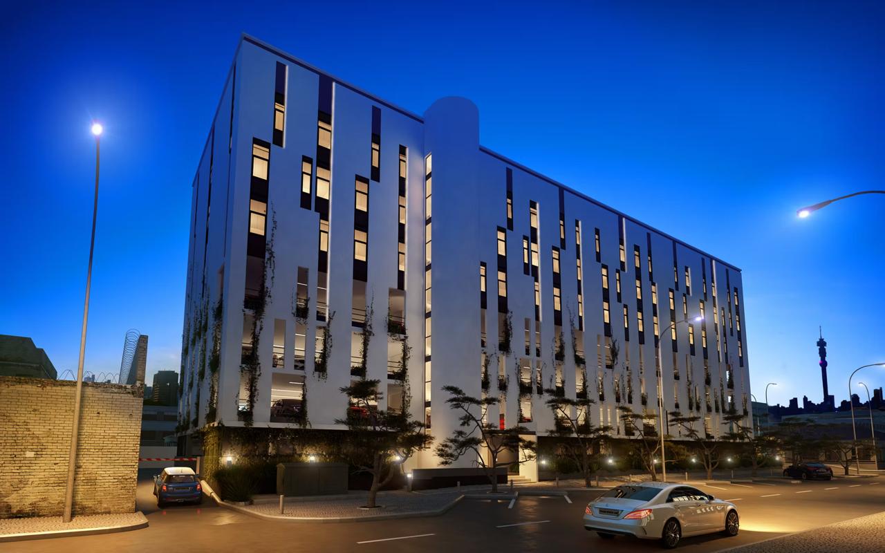 Contemporary residential block using architectural rendering for real estate marketing