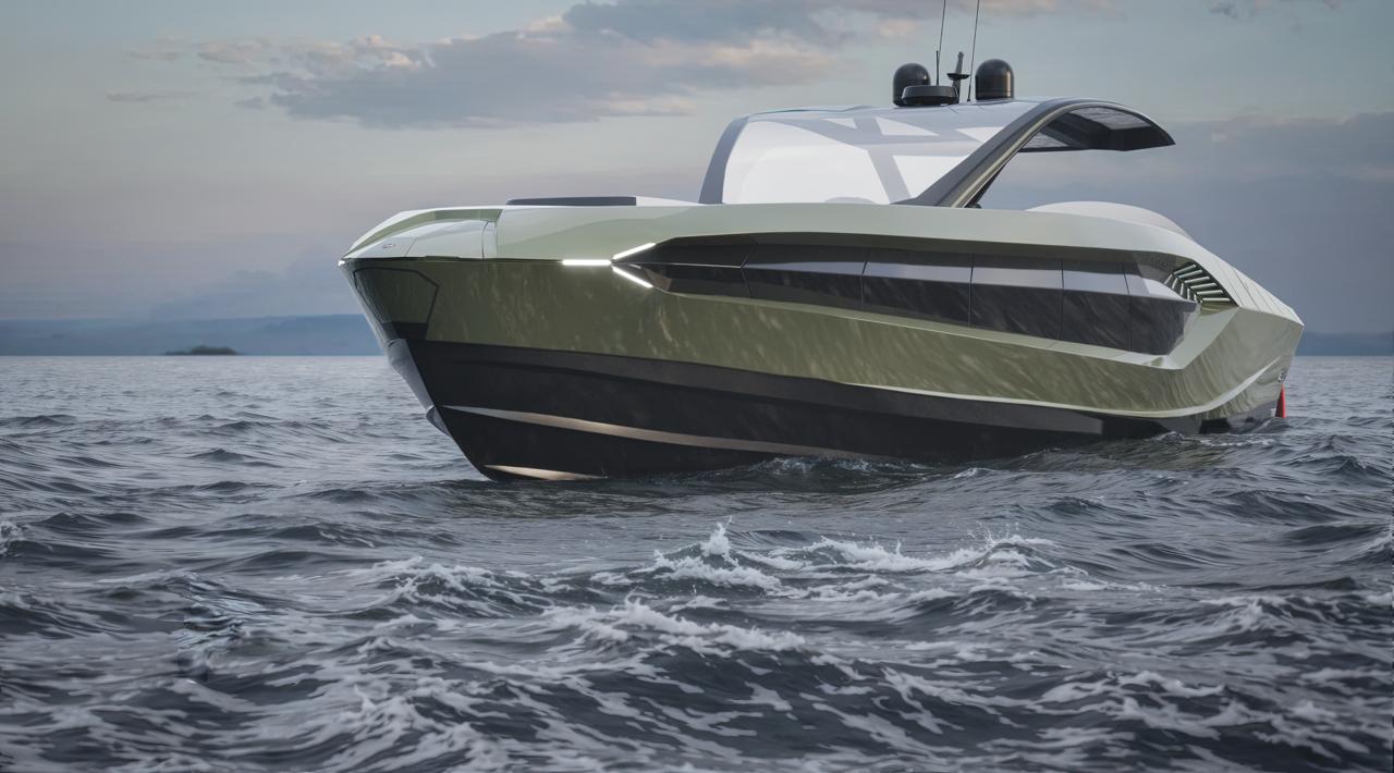 Yacht rendering for sales with Lamborghini yacht visualization for marketing