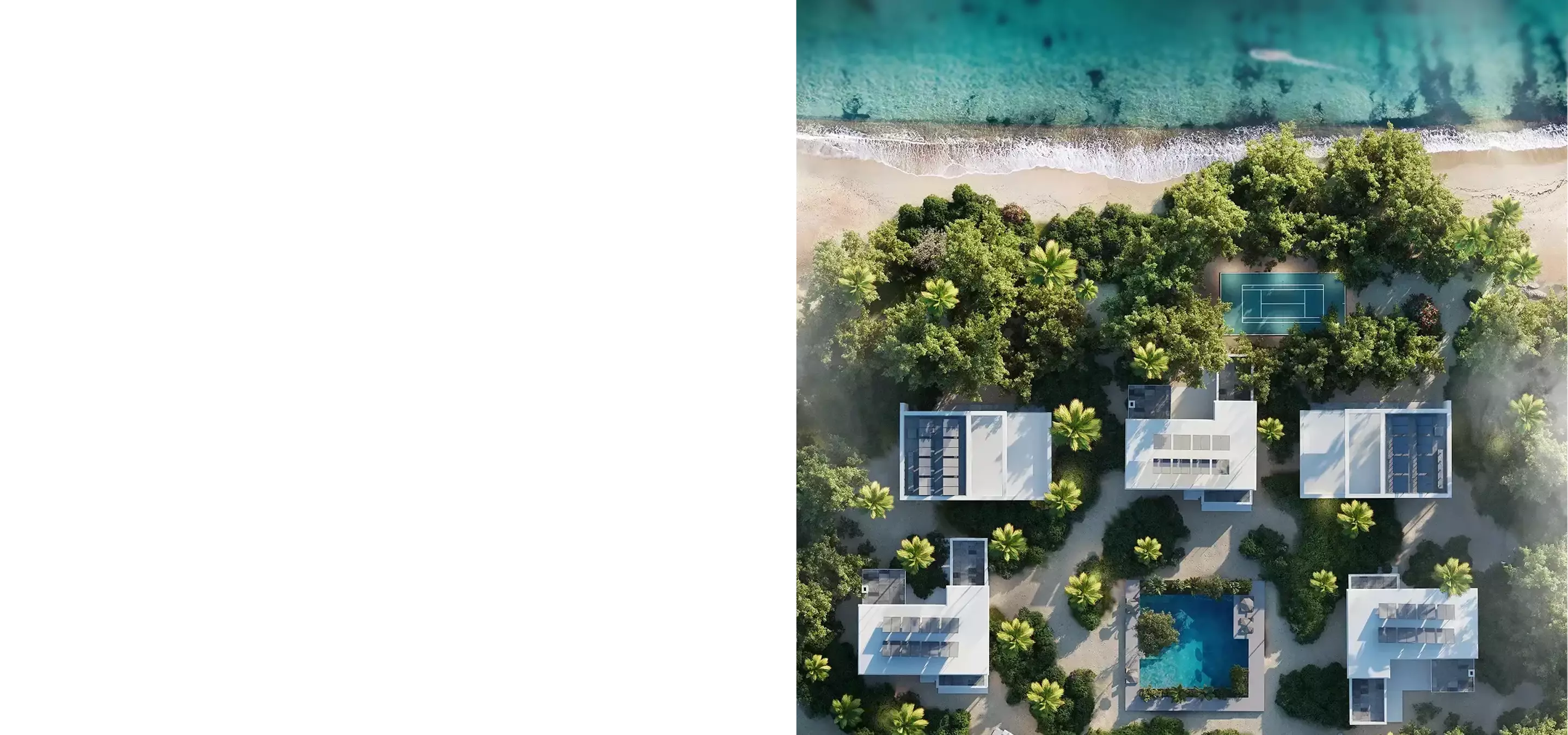 Best 3D Rendering Companies in Saudi Arabia architectural visualization CGI aerial view of coastal villas and greenery