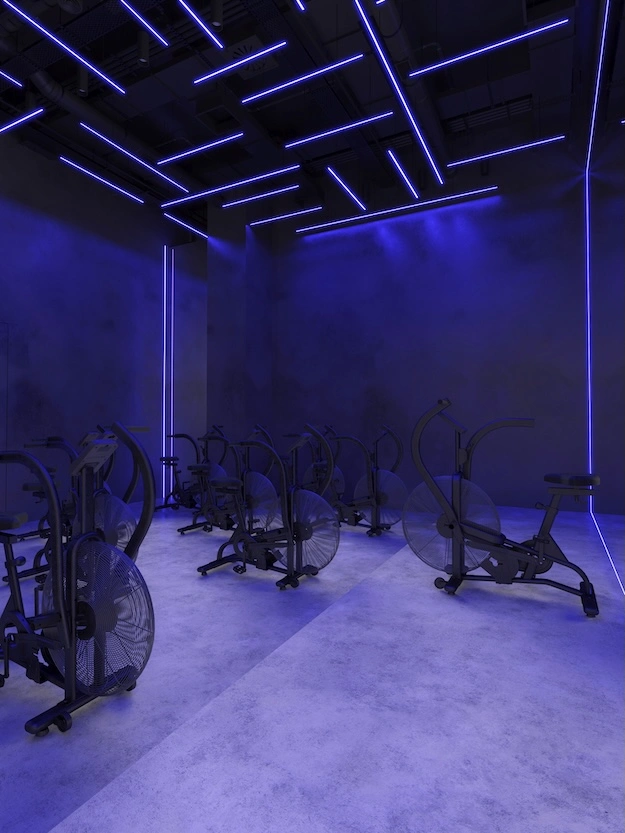 What Is 3D Visualization? Interior 3D visualization of gym with atmospheric lighting