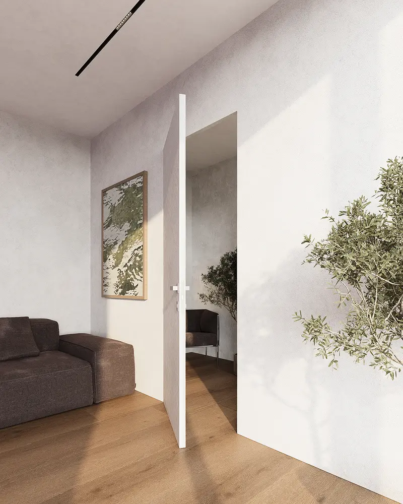 What Is 3D Visualization? Minimalist interior corridor 3D visualization with natural light