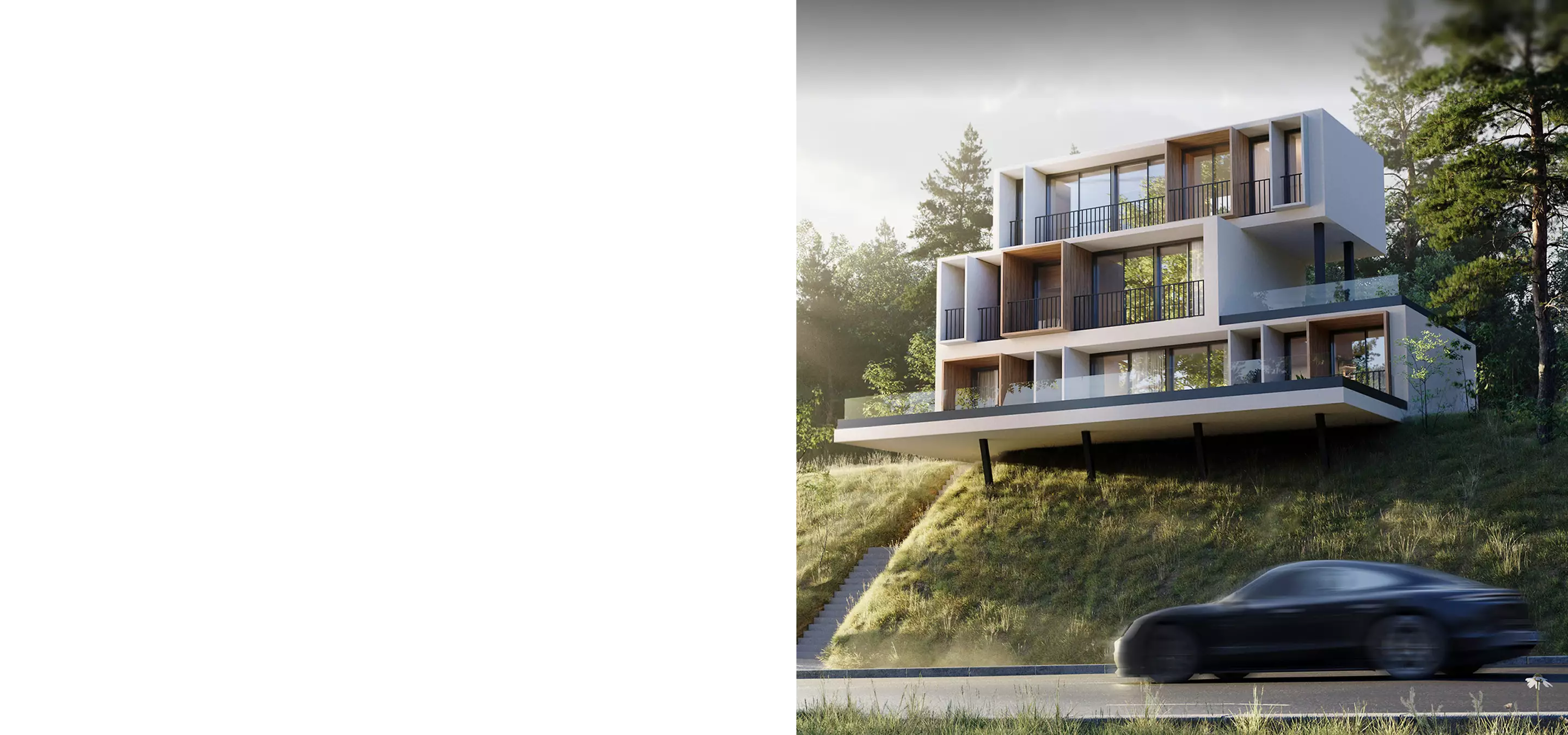 Modern multi-level house on hillside with glass facade, 15 Most Popular Architectural Styles in History