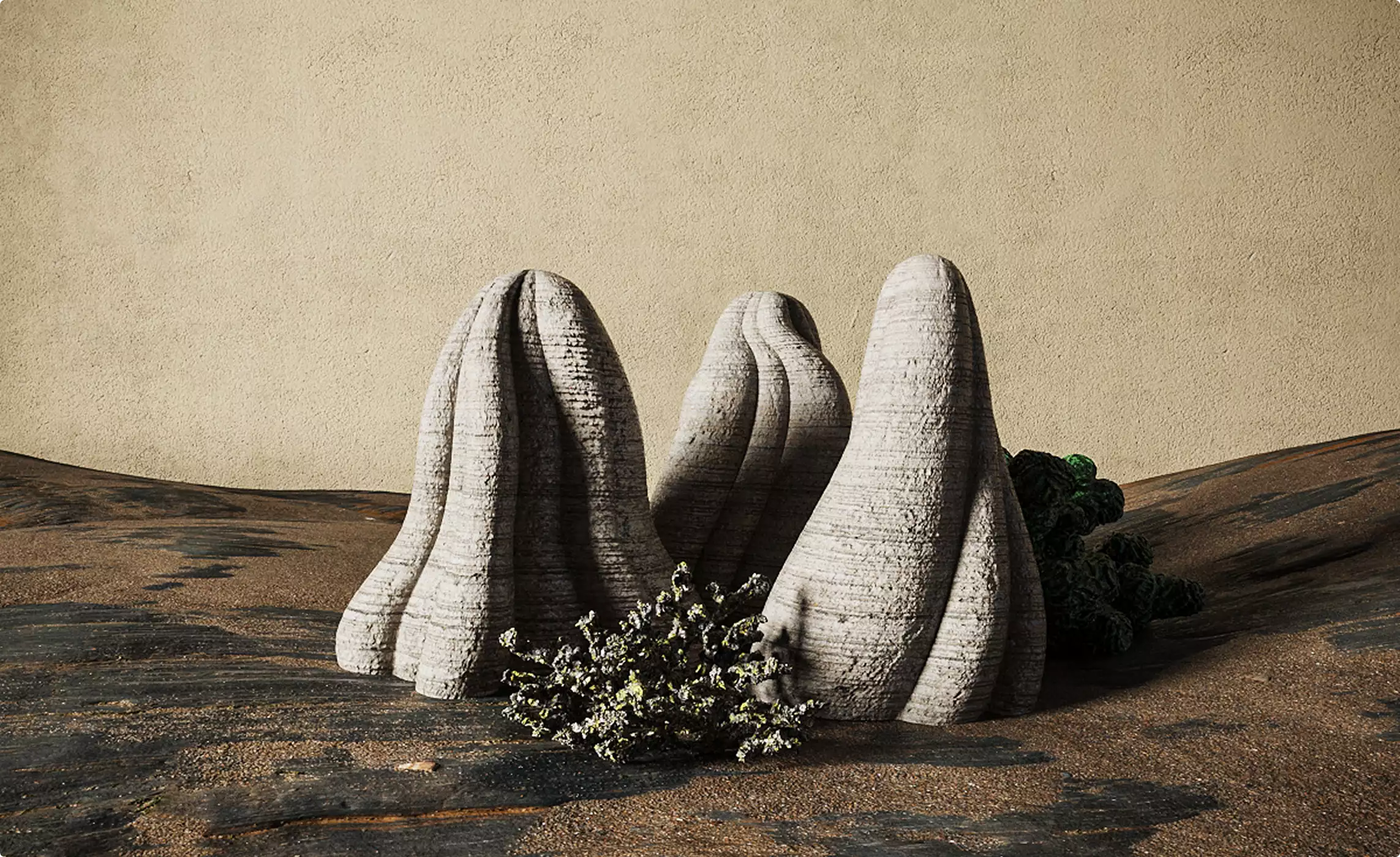 3d-product-renderings-abstract-stone-mounds-landscape