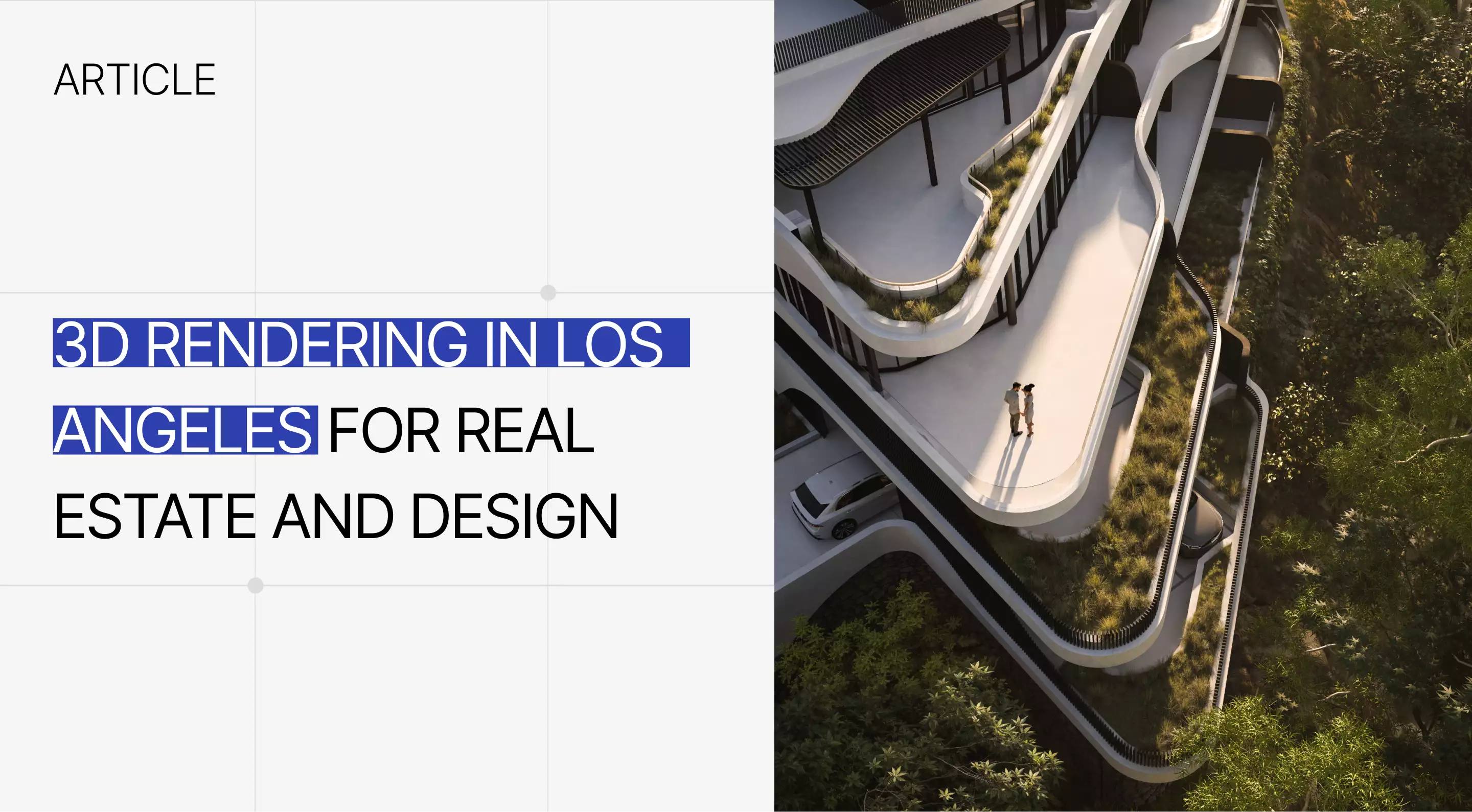 3D rendering in Los Angeles showing a luxury hillside residential project with layered terraces and landscape integration