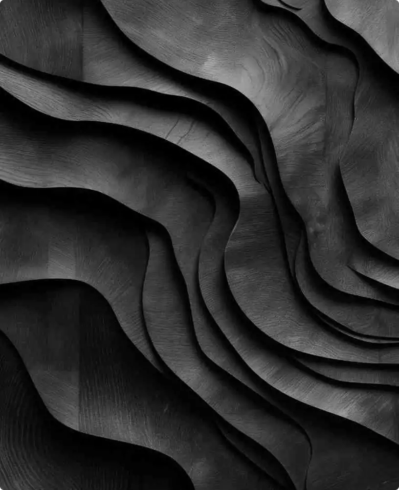 Electronic product modeling animation with layered black abstract waves in close-up