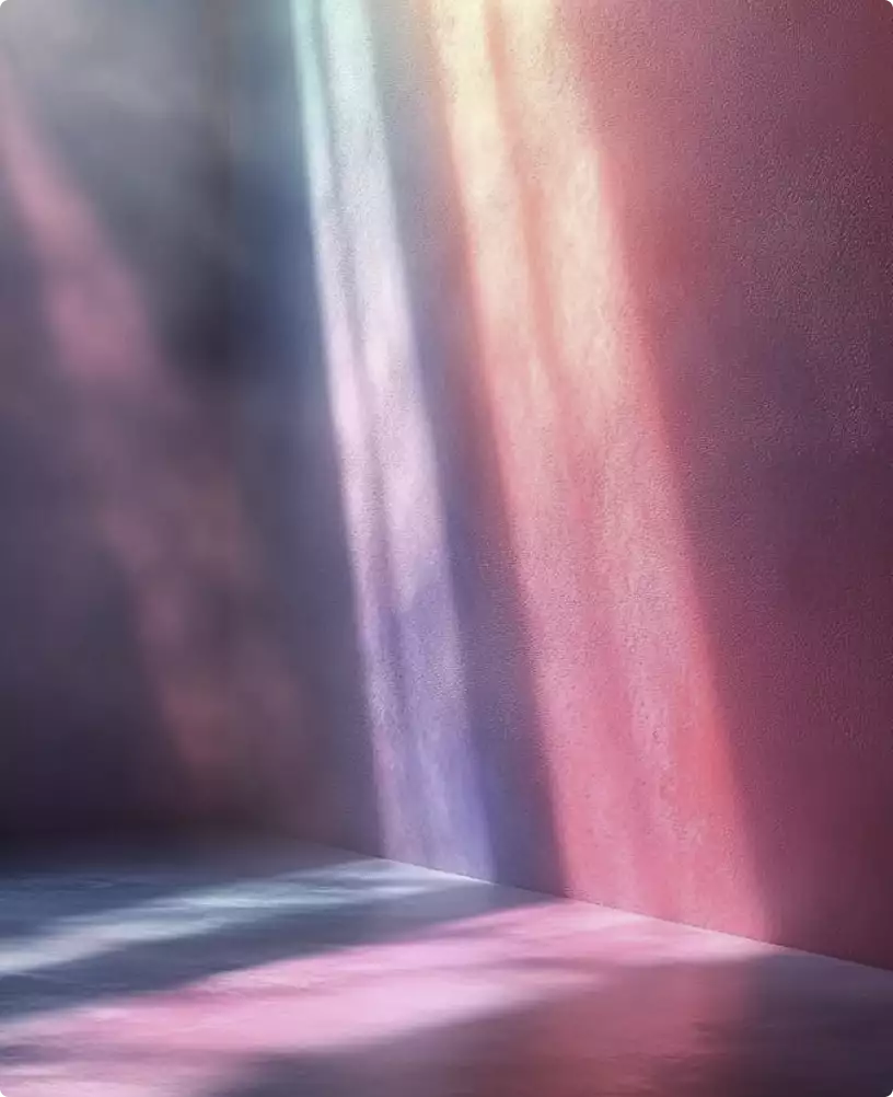 Product rendering services with abstract light and shadow on a pink wall and floor