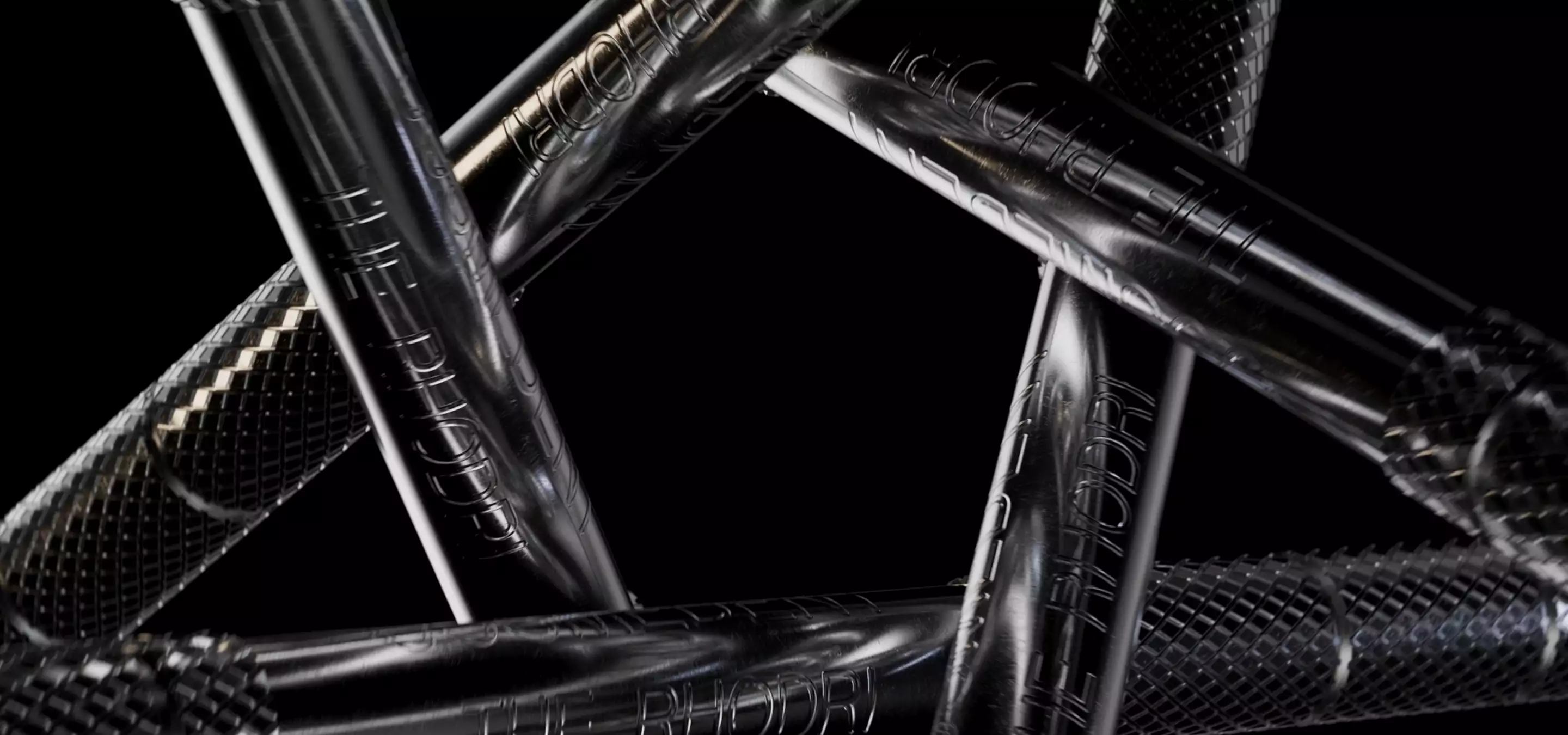 Dental implant screws in 3d medical animation video on black background with metallic textures