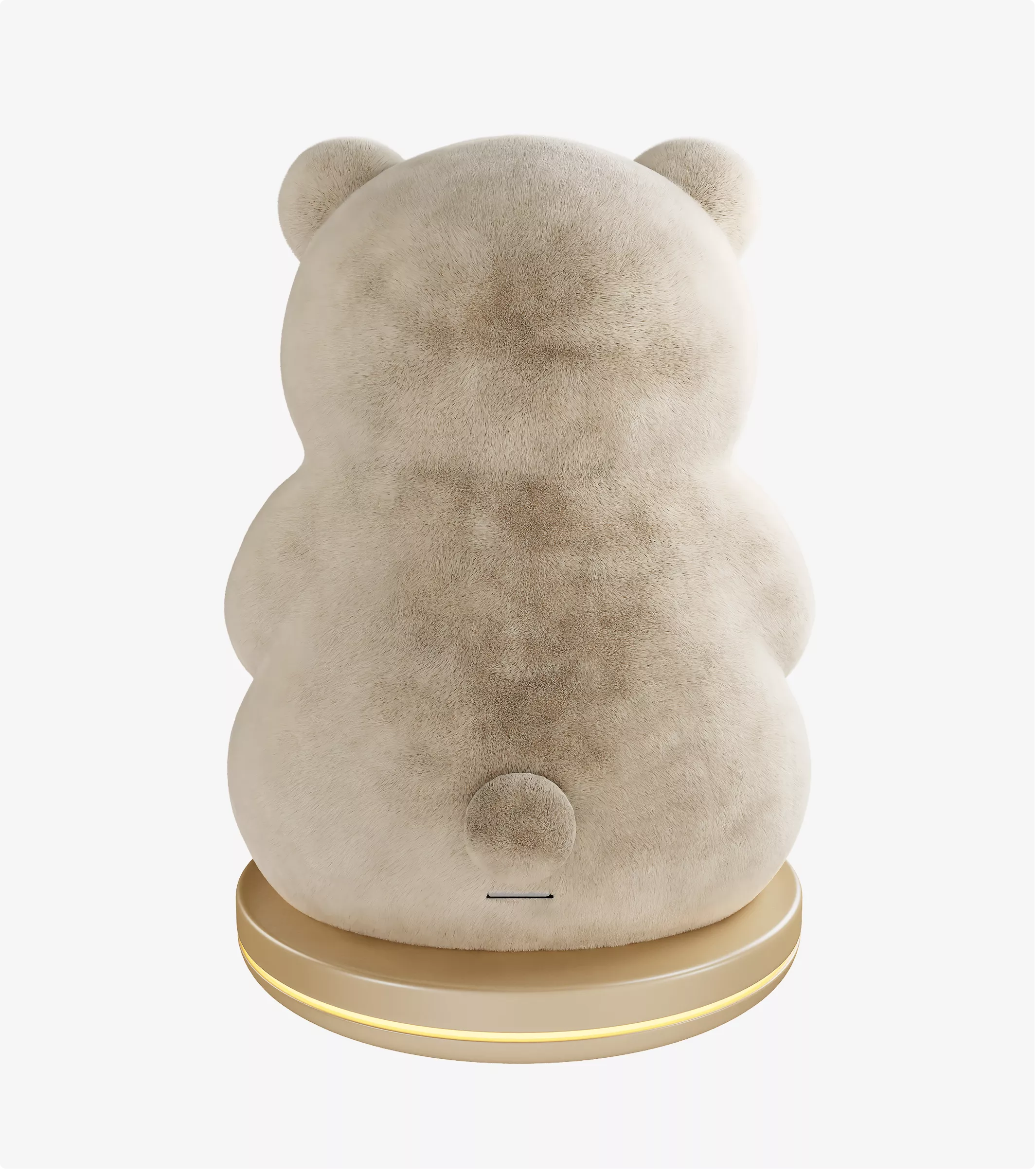 Rear view plush bear render on round base for 3D Product Modeling Portfolio