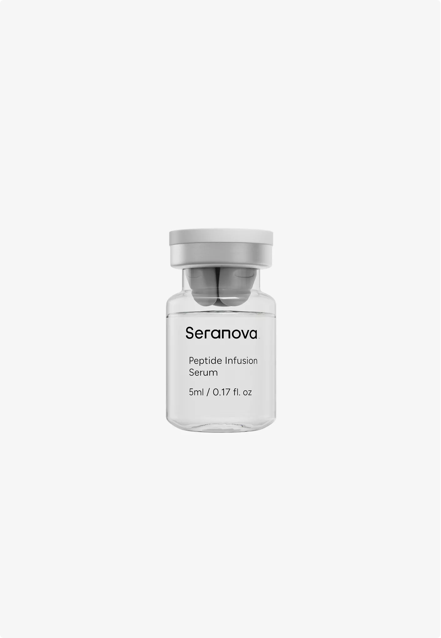 Minimal serum vial render on gray background for 3D Product Modeling Portfolio