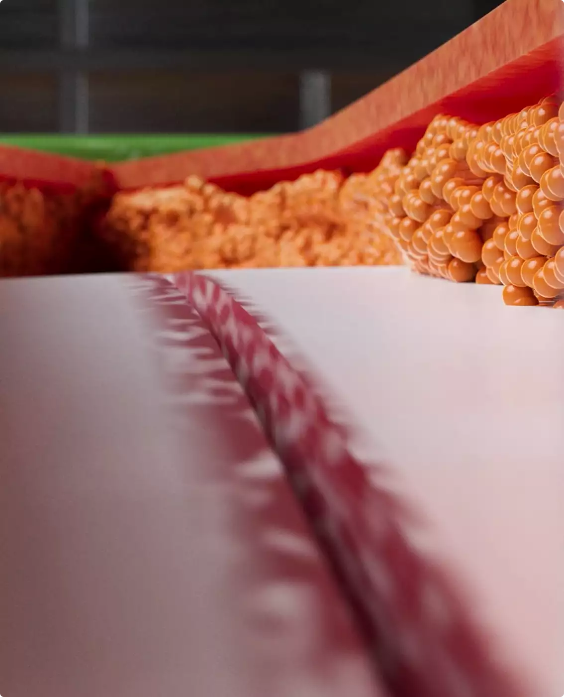 Cross section skin layers with fat cells 3D Surgery animation medical visualization