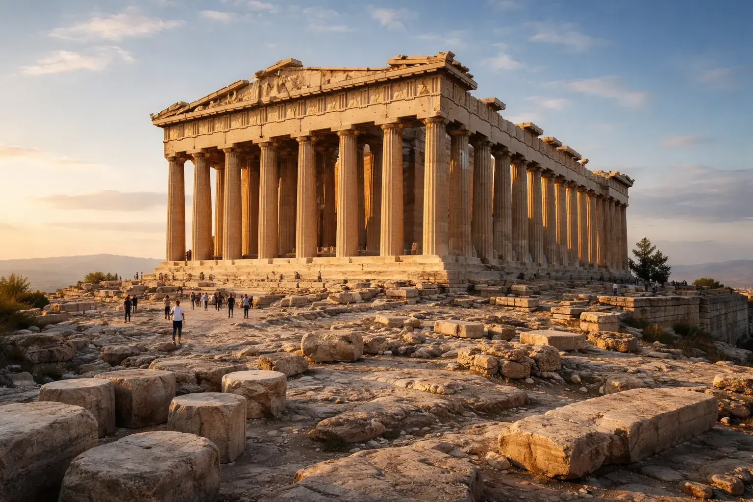 The Parthenon in Athens as a landmark of classical Greek architecture