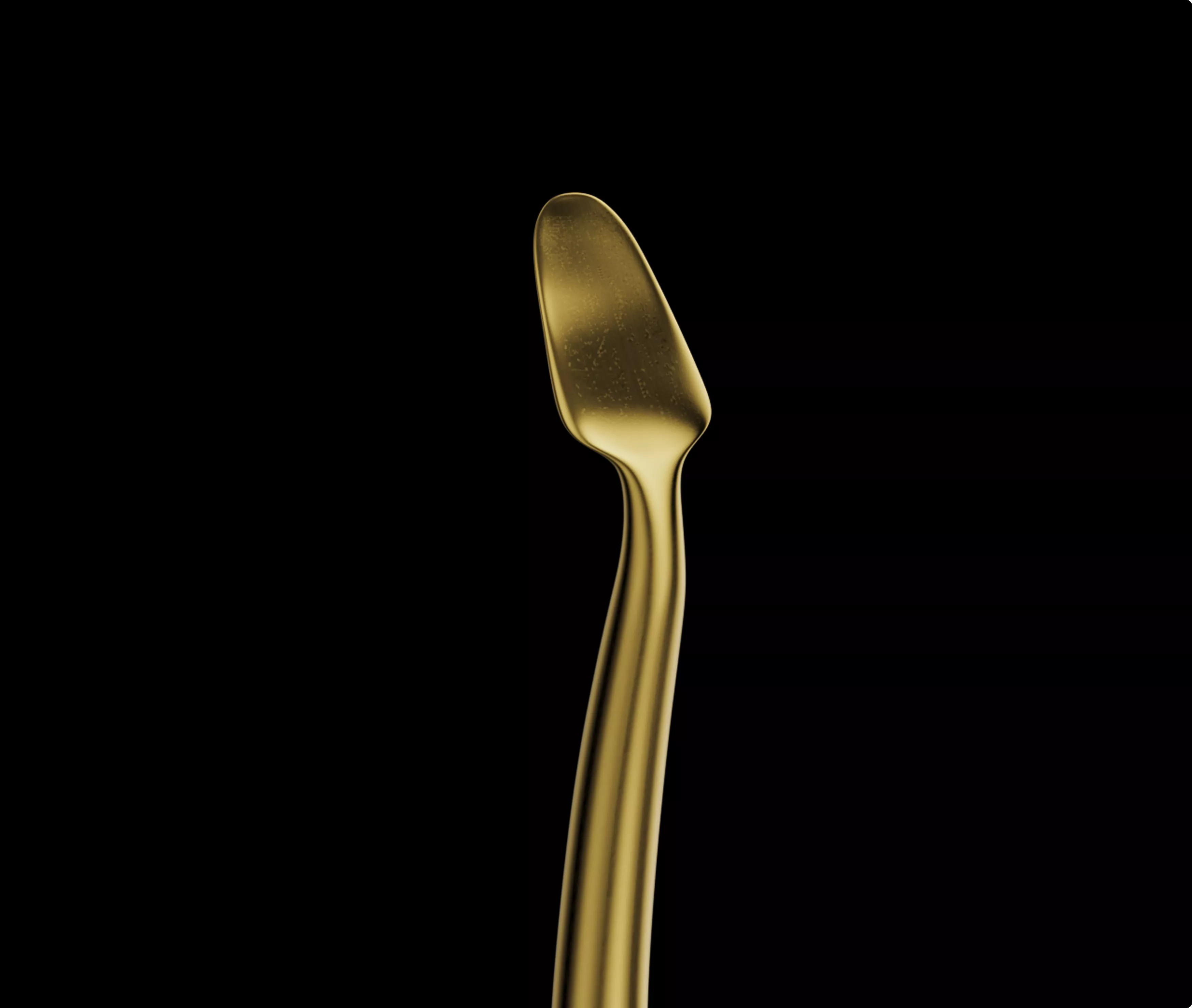 Animation For Dental Innovation showing gold dental instrument tip on black background