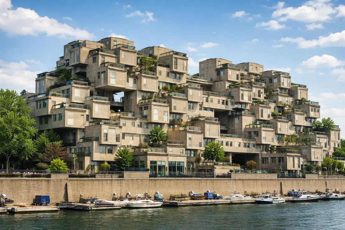 Habitat 67 in Montreal as a famous example of brutalist architecture