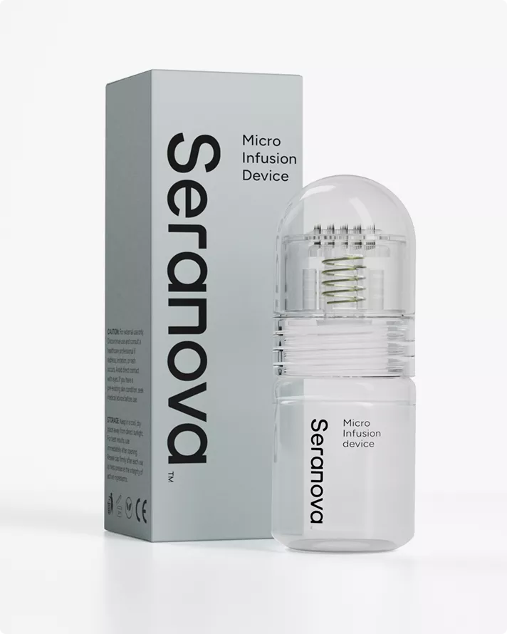 Seranova micro infusion device with box Product modeling skincare packaging