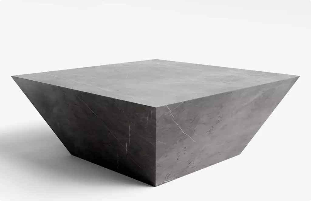 Geometric stone table block Product modeling minimal furniture design