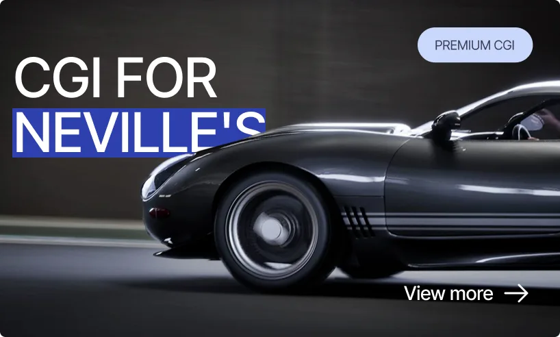 Black sports car in motion CGI with road blur and sleek reflections